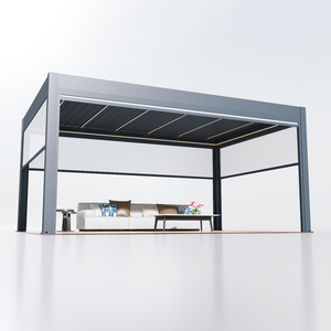 Pergola <span class=keywords><strong>in</strong></span> Alluminio con <span class=keywords><strong>Tettoia</strong></span> Frangisole Impermeabile per Giardino Esterno 3x3 3x4 5x4 6x3 - Ingrosso Fabbrica - Product Image 3