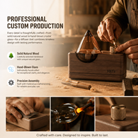 Diffuseur d'huiles essentielles premium HIITII 20 ml, sans eau, en bois, nébulisation, réservoir en verre fait main, rechargeable par USB, pour la maison et l'hôtel
