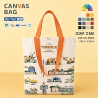Sac fourre-tout en toile personnalisé TUNROCK Tunneling Solutions avec sangle orange, sac de shopping en coton réutilisable et écologique