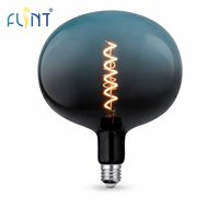 Bombilla LED de Filamento de Vidrio con Degradado Azul-Negro Vintage, Bombilla de Filamento Espiral D220 para Interiores con Alimentación CA, Luces Decorativas de Vidrio E27