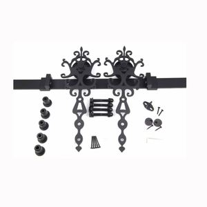 WEKIS Riel de Puerta Corredera de Acero al Carbono Moderno de 6.6 Pies, Herraje Duradero de Cierre Suave, Riel Deslizante de Madera para Puertas y Ventanas - Product Image 1