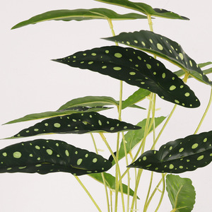 Plantas Verdes Artificiales con Hojas de Begonia, Alta Simulación, Decoración de Escritorio Interior, Alambre de Plástico QH 57076 - Product Image 3