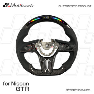 Volant sport en fibre de carbone rouge personnalisé avec LED pour Nissan R35 GT-R GT-R50 T-Spec Nismo 2017-2024 – Design amélioré - Product Image 2