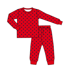 Kids Christmas Polka Dot Long Sleeve Top and Pants Two Pieces Outfits Pajamas Clothes Set for <b>Boys</b> - Product Image 3