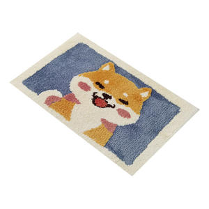 Alfombra de baño de felpa con diseño de Shiba Inu, rectangular, antideslizante, absorbente de agua, con dibujos animados, para uso en el baño del hogar - Product Image 3