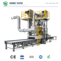 Q698 Rollenförderer-Strahlanlage 800mm Durchgangsbreite Variable Geschwindigkeit Förderband Dreistufiger Staubsammler für Mittelschwere Stahlplatten