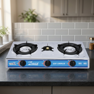 Table de cuisson à gaz 2+1 brûleurs en acier inoxydable, cuisinière à gaz manuelle pour la maison et les restaurants - Product Image 2