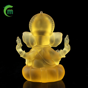 Tượng Phật Ganesha pha lê sang trọng hiện đại, đồ trang trí nhà cửa phong thủy, khắc họa tiết động vật, Phật giáo, quà lưu niệm phong thủy Ấn Độ - Product Image 5