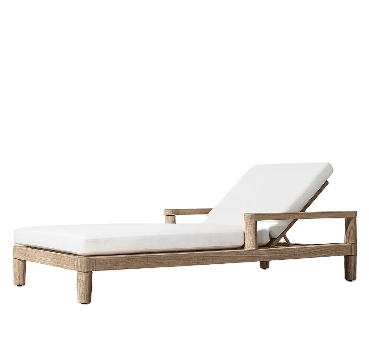 호텔 파티오 야외 라운지 의자 티크 나무 침대 비치 일광욕 의자 정원 수영장 사이드 티크 선베드 안락 의자