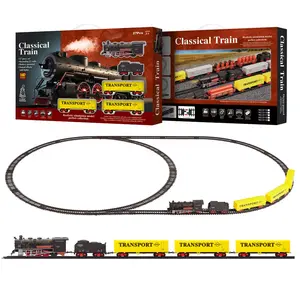 Plastik Listrik Klasik Mainan Kereta Set Kereta Model Slot Mainan untuk Anak Kereta Klasik Set Kotak Jendela Unisex ABS 1:87 0.347cbm