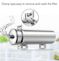 Purificateur d'eau domestique 3500 LPH en acier inoxydable 304 avec boîtier, ultrafiltration, membrane PVDF lavable pour toute la maison, filtre à eau UF