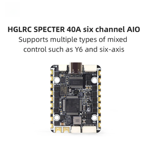HGLRC SPECTER F722 40A <span class=keywords><strong>6</strong></span> en 1 AIO FC ESC BL_S de <span class=keywords><strong>6</strong></span> Canales <span class=keywords><strong>2</strong></span>-6S para Hexacóptero Y6 Dron de Carreras FPV - Product Image 1