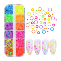 12 Grilles de Paillettes Colorées Irrégulières en Forme de Papillon, Cœurs, Fleurs, Étoiles pour Nail Art – Paillettes Fluorescentes