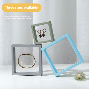 Caja portátil para guardar joyas, pendientes, collares, anillos, empaque con película de PE, caja de exhibición colorida para joyería. - Product Image 4
