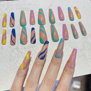 Wholesale Custom Press on <strong>Nails</strong> Ballerina Medium Coffin Heart Pearl French Tip <strong>Nails</strong> Manicure Acrylic Stick on <strong>Nails</strong> - Product Image 6