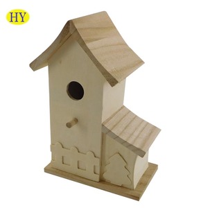 Barato al por mayor de madera sin terminar Casa de pájaro jaula de pájaro - Product Image 1