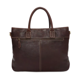Bolso Vintage de Cuero Genuino para Documentos de Oficina de Negocios, Maletines para Ordenador Portátil, Bolso de Cuero Único para Hombre, Maletín Oficial - Product Image 2