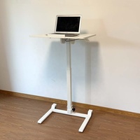 Bureau d'ordinateur portable multifonction sur roulettes, entièrement pliable, plateau inclinable, base basse, poste de travail assis-debout pour la maison et le bureau