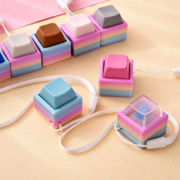 Porte-clés Fidget Keycap à bouton unique, pendentif vierge à base dégradée, bouton poussoir de commutateur mécanique, mignon, cadeau