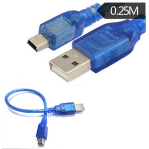 <b>Usb</b> Cable Micro <b>Usb</b> 0.25M Transparent Blue Data Printer Extension Otg Connector Pure Copper Pvc Jacket - Product Image 4