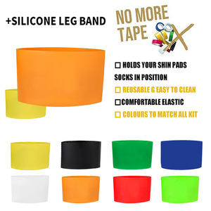 Bande de maintien antidérapante en silicone pour jambes de football, accessoire sportif vert jaune rouge - Product Image 5