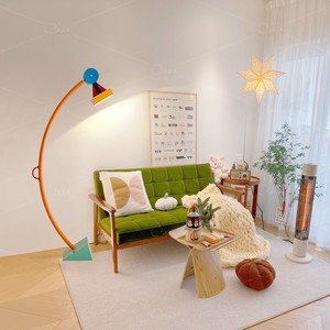 Lámpara de pie Memphis Led de altura ajustable para sala de estar, dormitorio, diseño creativo y colorido de dibujos animados - Product Image 2