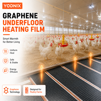 Film chauffant en graphène YODNIX 240V à haute efficacité énergétique, chauffage radiant électrique au sol pour élevage avicole