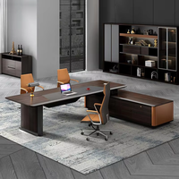 Bureau de direction modulaire en bois au design moderne, poste de travail informatique, mobilier de bureau commercial de luxe pour la maison