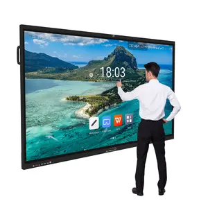 OEM 75英寸4k显示器触摸屏交互式白板与android系统交互式触摸白板