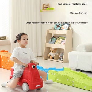 Attrezzatura per l'allenamento dell'integrazione sensoriale con scivolo a tre sezioni per bambini, esercizio di equilibrio con auto giocattolo per casa o esterno - Product Image 1