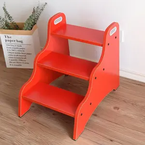 High Quality Stable Multi-functional Wooden Step Stool Solid Wooden Ladder Stool For Kids For Bathroom Non-slip Stepping Surface