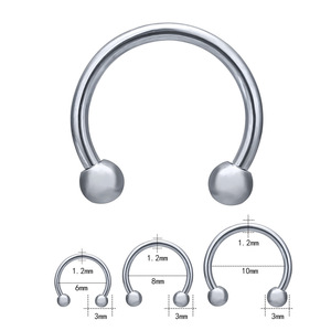 Barre de musculation circulaire en acier inoxydable avec billes filetées |   Bijoux hypoallergéniques pour piercing du nez, des lèvres et des oreilles |   Non-décolorant - Product Image 5