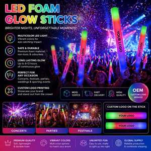 Palos de Espuma LED Personalizados al por Mayor, Palos de Espuma Luminosos con Logotipo Personalizable OEM para Recuerdos de Bodas y Fiestas de Cumpleaños - Product Image 2
