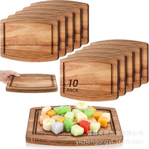 Tabla de cortar de madera, rectangular, 20,32x15,2x1,52 cm, para cocina, frutas y verduras, paquete de 10 - Product Image 1