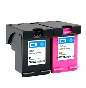 Oui-coloré 667 XL 667XL reconditionné cartouche à jet d'encre pour Hp Deskjet Ink avantage 1275 2374 2375 imprimante 667xl usine