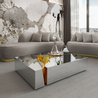 Table basse créative de luxe et haut de gamme en acier inoxydable pour salons de villa et petits appartements au design