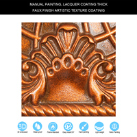 Plaques de plafond carrées en PVC imperméables, aspect antique, couleur cuivre archaïque, pour usage hôtelier PL31