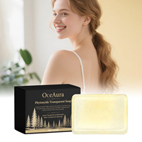 Savon facial transparent végétalien en gros, savon de bain artisanal parfumé, savon fait main