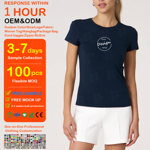 เสื้อยืดออกกำลังกายผ้าคอตตอนผสมสแปนเด็กซ์ 95% 5% ทรงเข้ารูปสำหรับผู้หญิง น้ำหนัก 200 กรัม พิมพ์ลายตามสั่ง ลดราคาพิเศษช่วงซัมเมอร์ - Product Image 1