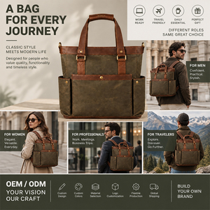 Custom Minimalist Waterproof Canvas <b>Laptop</b> <b>Backpack</b> Fashion <b>Mens</b> Business Travel Bag Factory Wholesale 11.8 Inch Private Label - Product Image 2