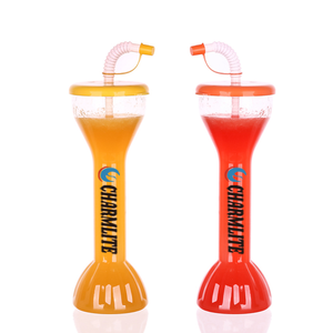 Vaso para Bebidas Frías de Cuello Largo de 500 ml con Pajita y Tapa, Plástico PET, Color Personalizado, Vaso para Bebidas de Playa, Logotipo Personalizado, Venta al por Mayor - Product Image 5
