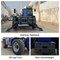 رافعة تلسكوبية ديزل 4 طن 4x4 بطول 17 متر مع سلة عمل وشوكات وحامل سريع التركيب للإنشاءات