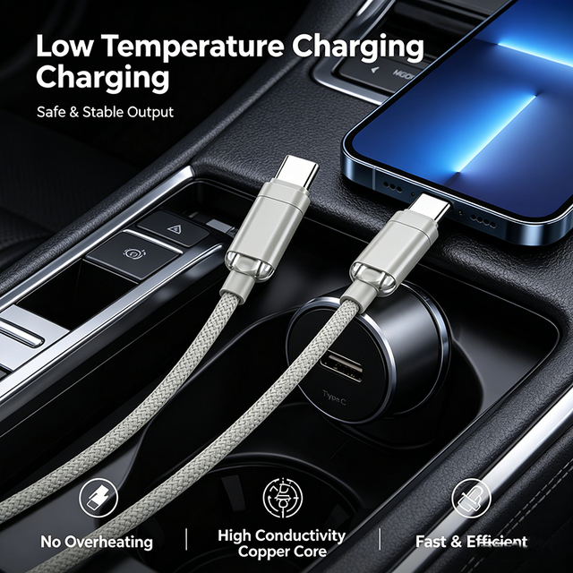 1m 65W USB C to USB C Fast Charging Cable Braided PD Charger Cord with Nylon Jacket Foil Shielding for Phones Laptops Tablets