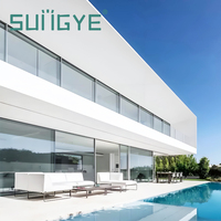 Porte coulissante SUNGYE PRO39 NFRC, moderne, pour villa, finition aluminium fin, double vitrage trempé, isolation phonique, résistance aux ouragans.