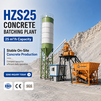 Centrale à béton stationnaire HZS25, 25m3/h, équipement de malaxage de béton prêt à l'emploi, système de production haute efficacité