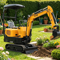 Mini-excavatrice diesel TAJIN TJ10 à chenilles étroites flexibles pour la rénovation des cours