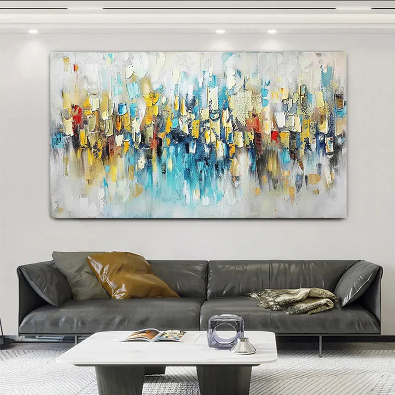 100 % handbemaltes großes abstraktes Ölgemälde auf Leinwand modernes minimalistisches Wandkunstbild für Wohnzimmer Schlafzimmer-Deko