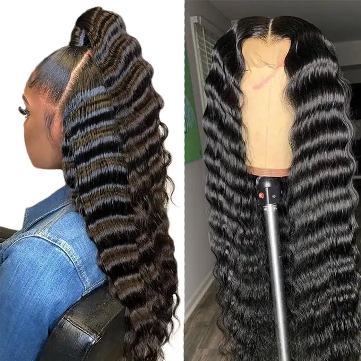 Perucas de cabelo humano frontal, hd transparente tela solta ondulada frontal cabelo humano brasileiro pré-selecionado