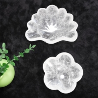 Bol en cristal de quartz rose naturel et de quartz clair, sculpté à la main en forme de fleur de nuage, plateau en pierre précieuse pour le rangement de bijoux et la décoration thérapeutique