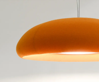 Suspension décorative en tissu LED personnalisée en forme de semi-dôme moderne pour espace de travail, restaurant, maison